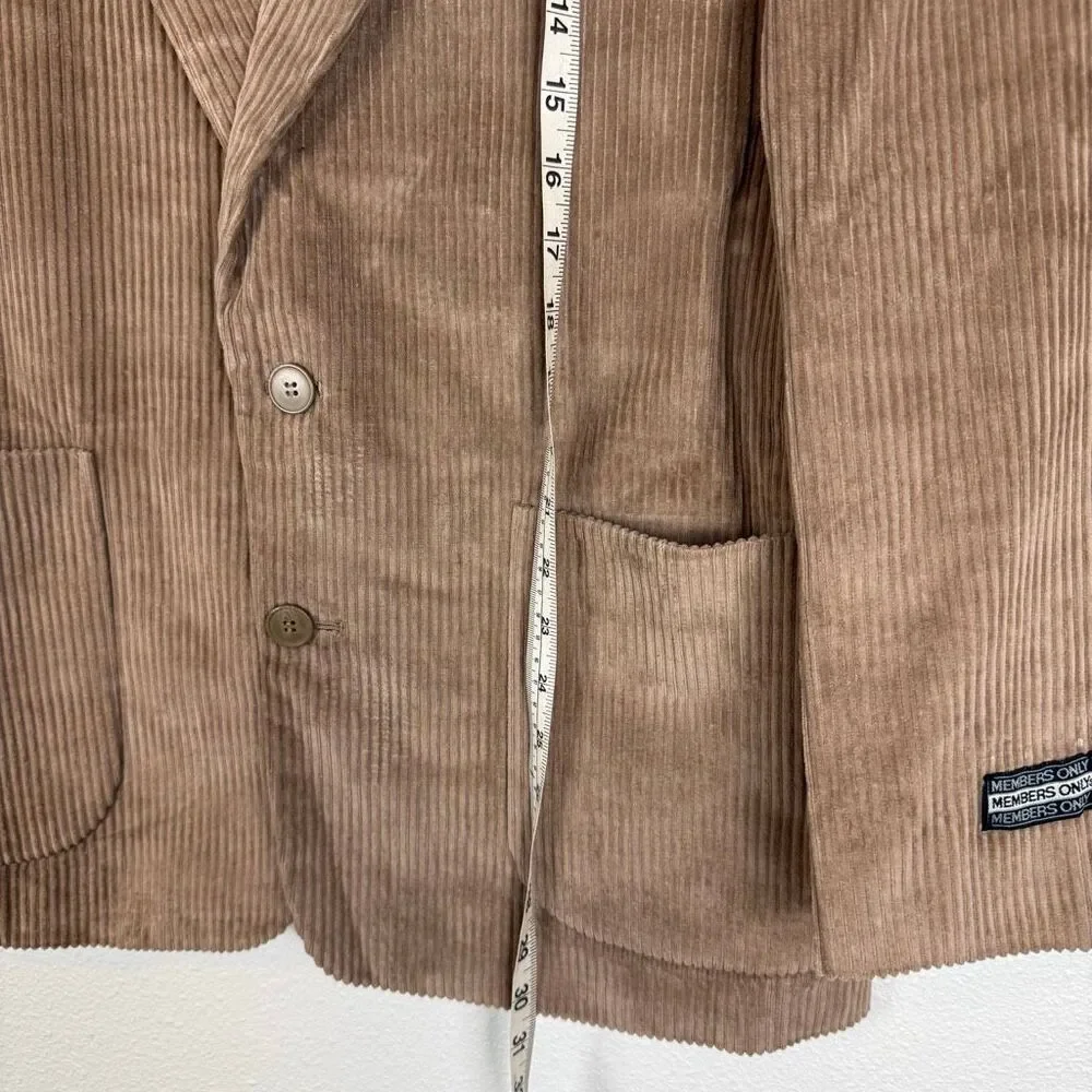 Members Only Tan Men’s Corduroy Cotton Jacket‎ Size 40R